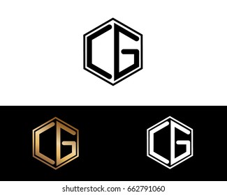 CG initial letters linked with hexagon shape logo


