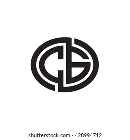 CG initial letters looping linked ellipse monogram logo