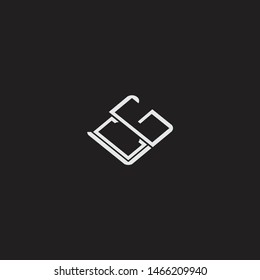 CG Initial Logo letters with rotate squere template
