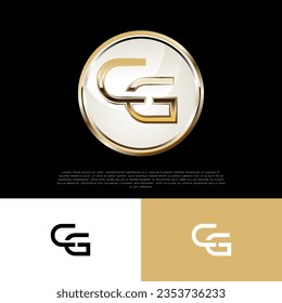 CG Initial Modern Luxury Emblem Logo Template for Business