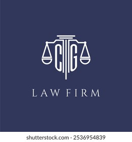 CG initial monogram for lawfirm logo with scales vector image