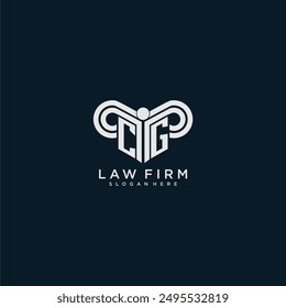 CG initial monogram logo lawfirm with pillar design