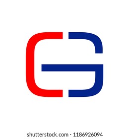 CG Initials Cut Half Lettermark Symbol Graphic Design