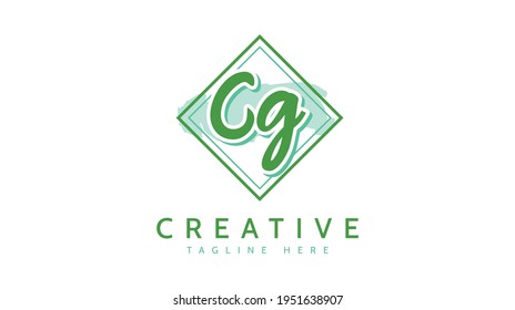 CG Initials, handwriting logo vector