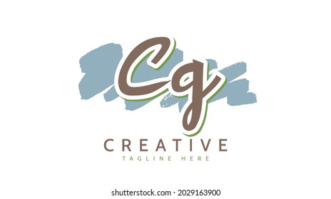 CG Initials, handwriting logo vector