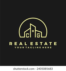Iniciales de CG hogares moderna empresa de construcción logo vector.eps