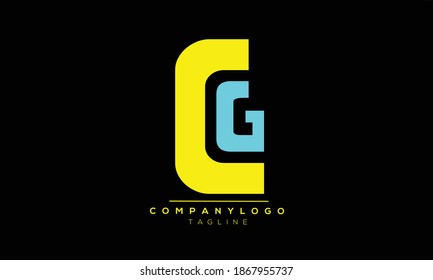 CG initials monogram letter text alphabet logo design
