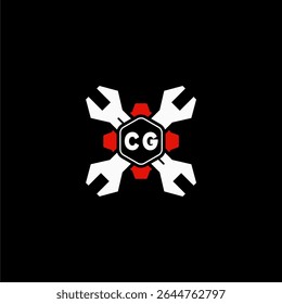 CG Initials Vektor Stok Otomotif Logo Design