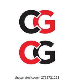 Diseño de logotipo de interconexión CG. Icono geométrico moderno del monograma del CG para la identidad de marca de la Tecnología del negocio.