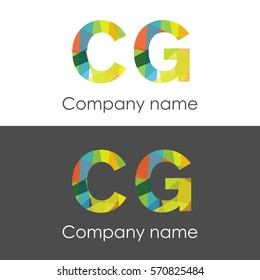CG letter abstract mosaic shape icon colorful