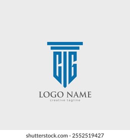 CG letter law logo, law logo, law firm logo template