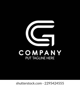 CG-Brief-Logo kreatives Design mit Vektorgrafik, GC einfaches und modernes Logo in runder Form