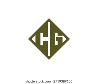 Diseño de logotipo de letra CG. CG