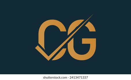 Vector de plantilla de diseño de logotipo de carta CG. Concepto del logo de CG con letras creativas.