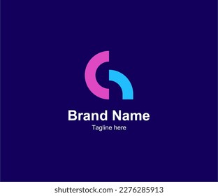 
cg letter logogram with simple modern and minimalistic concept