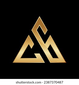 CG Letter Mark Logo, Triangle Shape Design