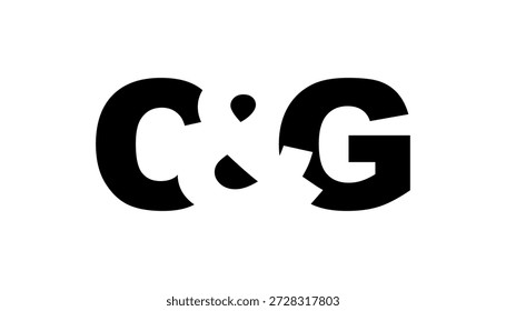 Diseño del logotipo de CG en estilo audaz. Símbolo de identidad blanco y negro. Emblema de tipografía moderna. Icono de marca Corporativa. Mínima Plantilla de negocio.