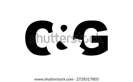 CG logo design in bold style. Black white identity symbol. Modern typography emblem. Corporate branding icon. Minimal business template.