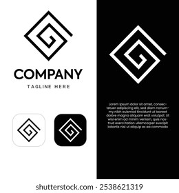 CG Logo - Geometric Spiral Shape Logo Design