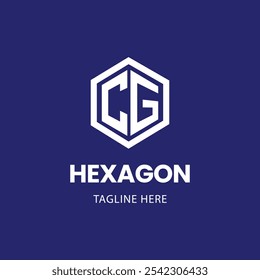 CG Logo - Logotipo de forma hexagonal para un negocio o empresas o agentes inmobiliarios 