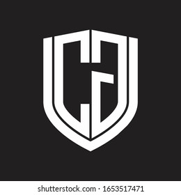 CG Logo monogram with emblem shield design isolated on black background
