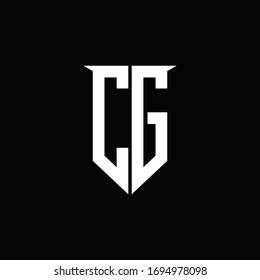 Cg Logo Monogram Emblem Shield Style Stock Vector (Royalty Free ...