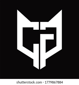 CG Logo monogram with fox head shape design template