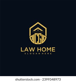 CG monogram initial logo for lawhome with shape home design