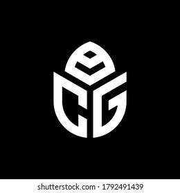CG monogram logo with a cypress shape luxury style design template