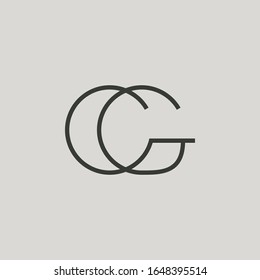 Cg Monogram Thin Line Logo Vector Stock Vector (royalty Free 