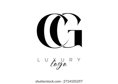 Letra CG Serif Monogram Tipografia Logotipo para identidade de marca premium elegante