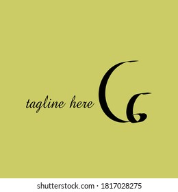 Cg Signature inicial plantilla de logotipo vectorial