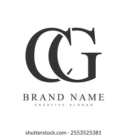 CG trendy logotype template. Initial letter c and g classic font style. Creative logo for company name or identity. Vector illustration.