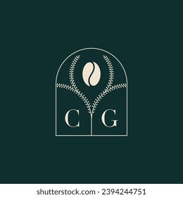 CG Unique and simple logo design combination of letters and coffee bean