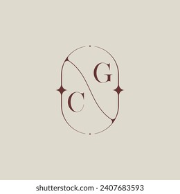 CG wedding classic in elegant monogram with high quality professional design that will print well