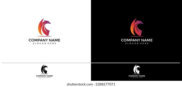 CG (with or without) Initials + Illustration Abstract Eagle logo design (Community, Unity, Automotive, any Brands_Companies, etc.) vector illustration template.