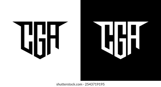 CGA letter logo design with white background in illustrator, vector logo modern alphabet font overlap style, calligraphy designs for logo, Poster, Invitation, etc.