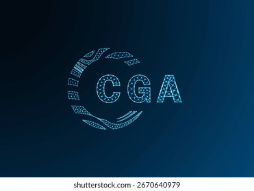 CGA low poly letter logo vector design. CGA lower poly logo design. CGA unique low poly logo design.