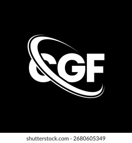 CGF-Logo. CGF-Buchstabe. Logo-Design für CGF-Buchstaben. Initialen C GF Logo mit Kreis und Großbuchstaben Monogramm Logo verbunden. CGF Typografie für Technologie, Business und Immobilien Marke.