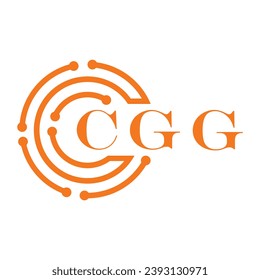 Diseño de letras CGG. Diseño del logotipo de la tecnología de letras CGG sobre fondo blanco. Diseño del logotipo de Monograma CGG para emprendedores y empresas