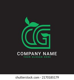 cg,gc,c natural,leaves,eco,botanical Letter logo  design