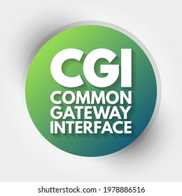 CGI Common Gateway Interface - provides the middleware between www servers and external databases and information sources, acronym text concept background