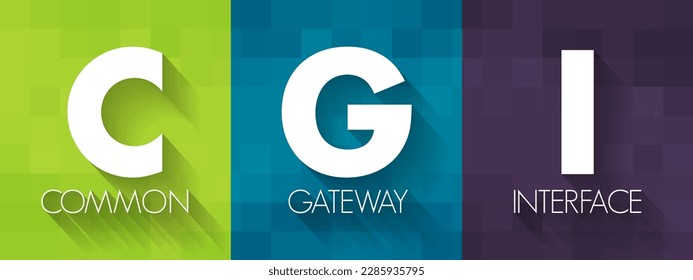 CGI Common Gateway Interface - provides the middleware between www servers and external databases and information sources, acronym text concept background