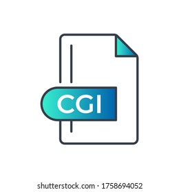 Icono de formato de archivo CGI. Icono de gradiante de extensión CGI.