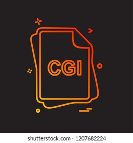 CGI file type icon design vector
