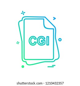 CGI file type icon design vector