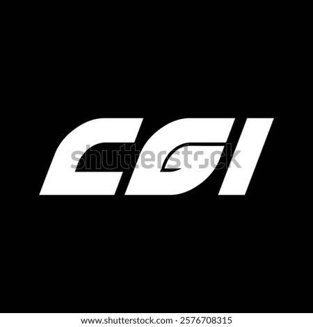 CGI letter technology logo design on black background. CGI creative initials letter IT logo concept. CGI setting shape design