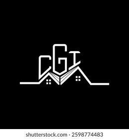 CGI Real State logo design, CGI simple and modern logo. CGI luxurious alphabet design  