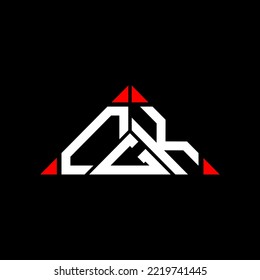 CGK letter logo creative design with vector graphic, CGK simple and modern logo in triangle shape.