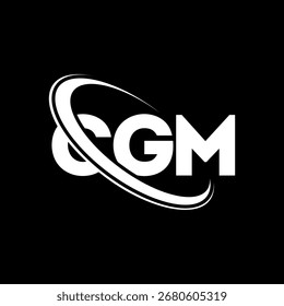 Logotipo de CGM. Carta del MCG. Diseño de logo de carta CGM. Logo de las iniciales CG M enlazado con el círculo y el logotipo del monograma en mayúsculas. Tipografía CGM para tecnología, negocio y marca inmobiliaria.